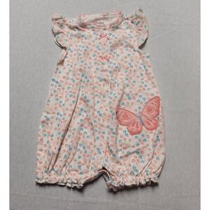 Carter's Child of Mine Girls Butterfly Theme One Piece Romper Size 3-6 Months